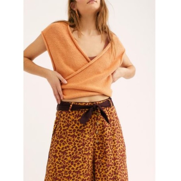 Free People Brown Bennie Leopard Palazzo Pants - Picture 4 of 14